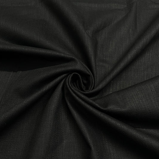 Black Solid Cotton Suiting Fabric