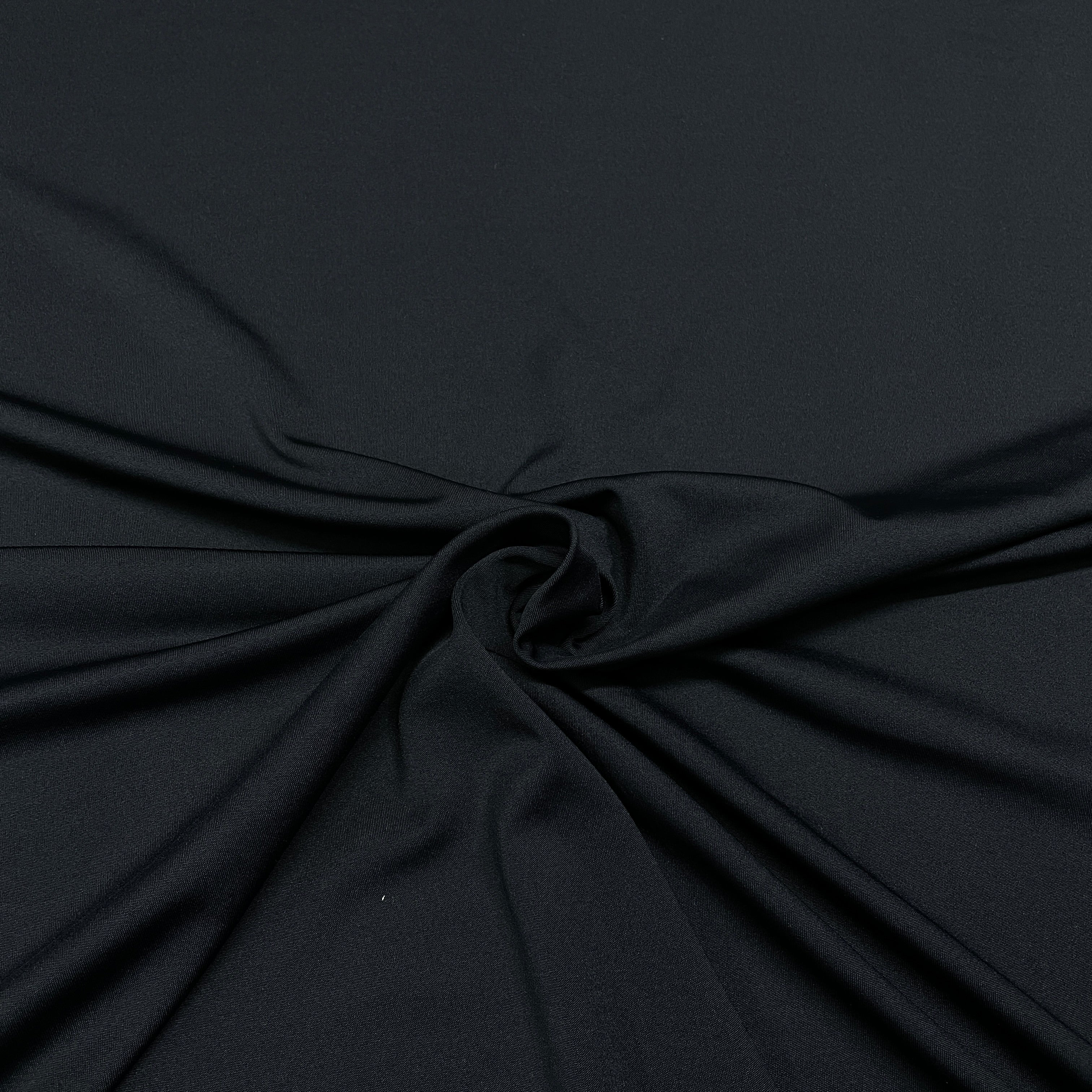 Navy Blue Solid Micro Twill Lycra Fabric - TradeUNO