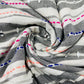 Premium Mutlicolor Stripe With Mirror Work Embroidery Cotton Fabric