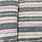 Premium Mutlicolor Stripe With Mirror Work Embroidery Cotton Fabric