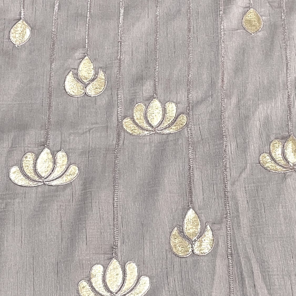 Classic Dark Purple Golden Foil Stripe Russian Silk Fabric