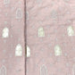 Classic Dark Peach Pink Foil Thread Embroidery Russian Silk Fabric