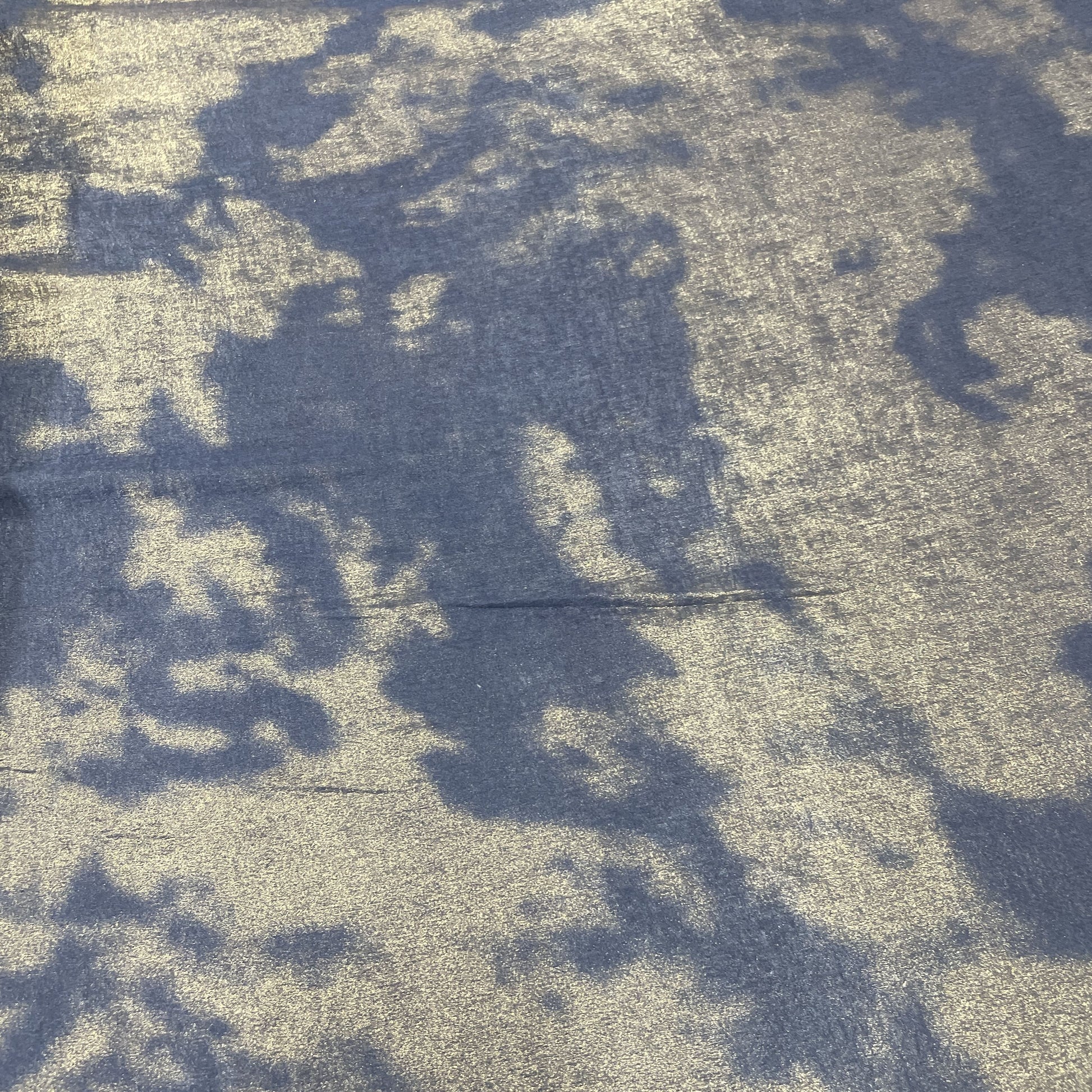 Classic Blue Silver Foil Chanderi Velvet Fabric