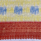 White With Yellow & Orange Stripe Embroidery Georgette Fabric