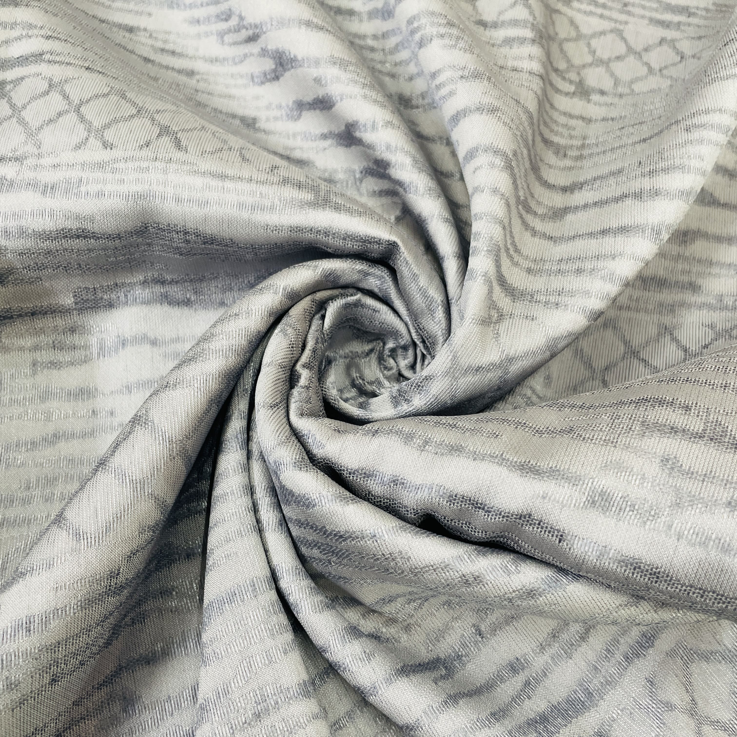 Classic Grey Abstract Weave Knitted Fabric