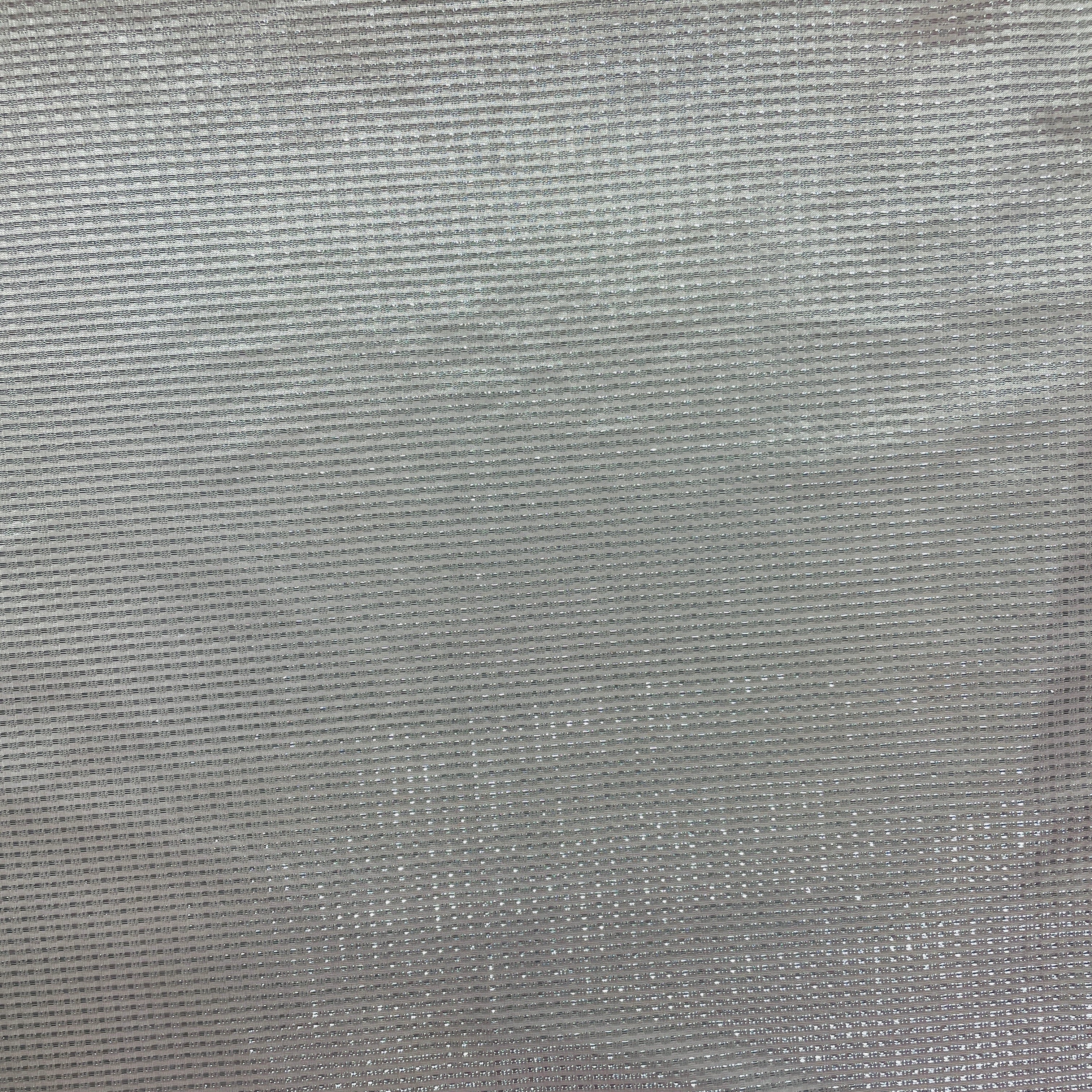 Light Pink with Silver stripes shimmer imported Knit Fabric - TradeUNO