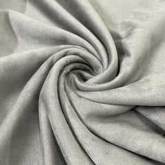 Premium Grey Solid Suede Lycra Fabric