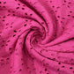 Classic Hot Pink Floral Embroidery Cotton Schiffli Fabric