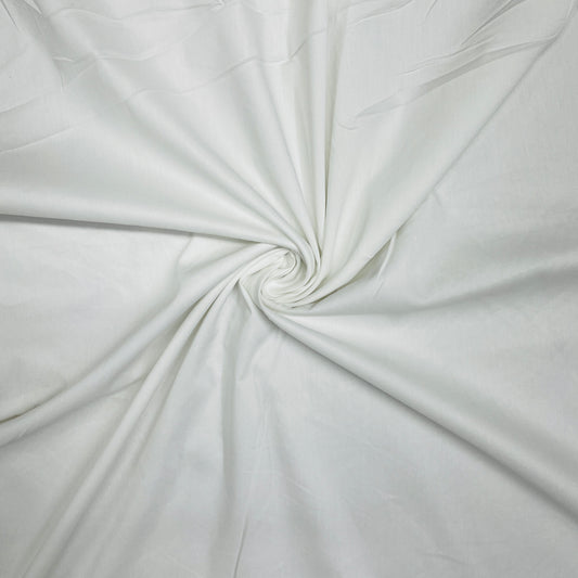 White Solid Poplin Lycra Fabric