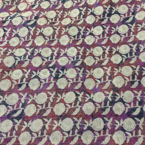 Classic Pink Cream Floral Print Zari Organza Fabric