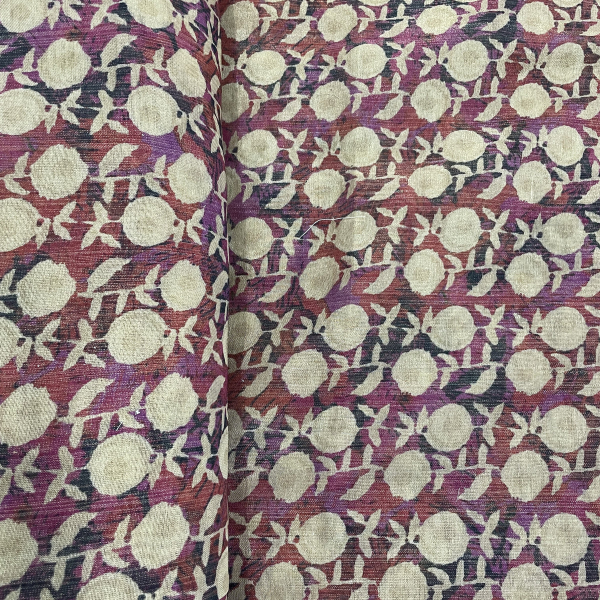 Classic Pink Cream Floral Print Zari Organza Fabric