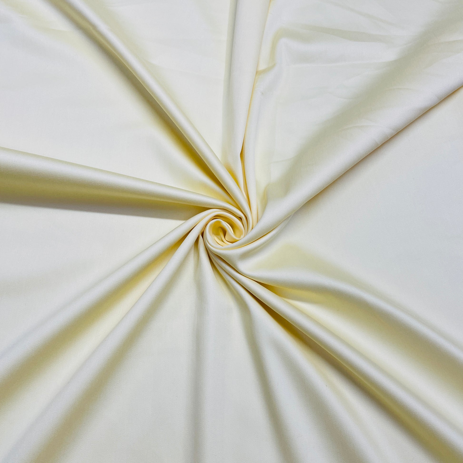 Light Yellow Solid Premium Cotton Satin Fabric - TradeUNO