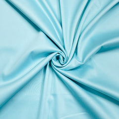Aqua Blue Solid Premium Cotton Satin Fabric