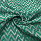 Classic Dark Green Golden Chevron Brocade Jacquard Fabric