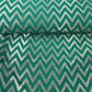 Classic Dark Green Golden Chevron Brocade Jacquard Fabric
