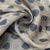 Classic Cream Blue Floral Print Zari Organza Fabric