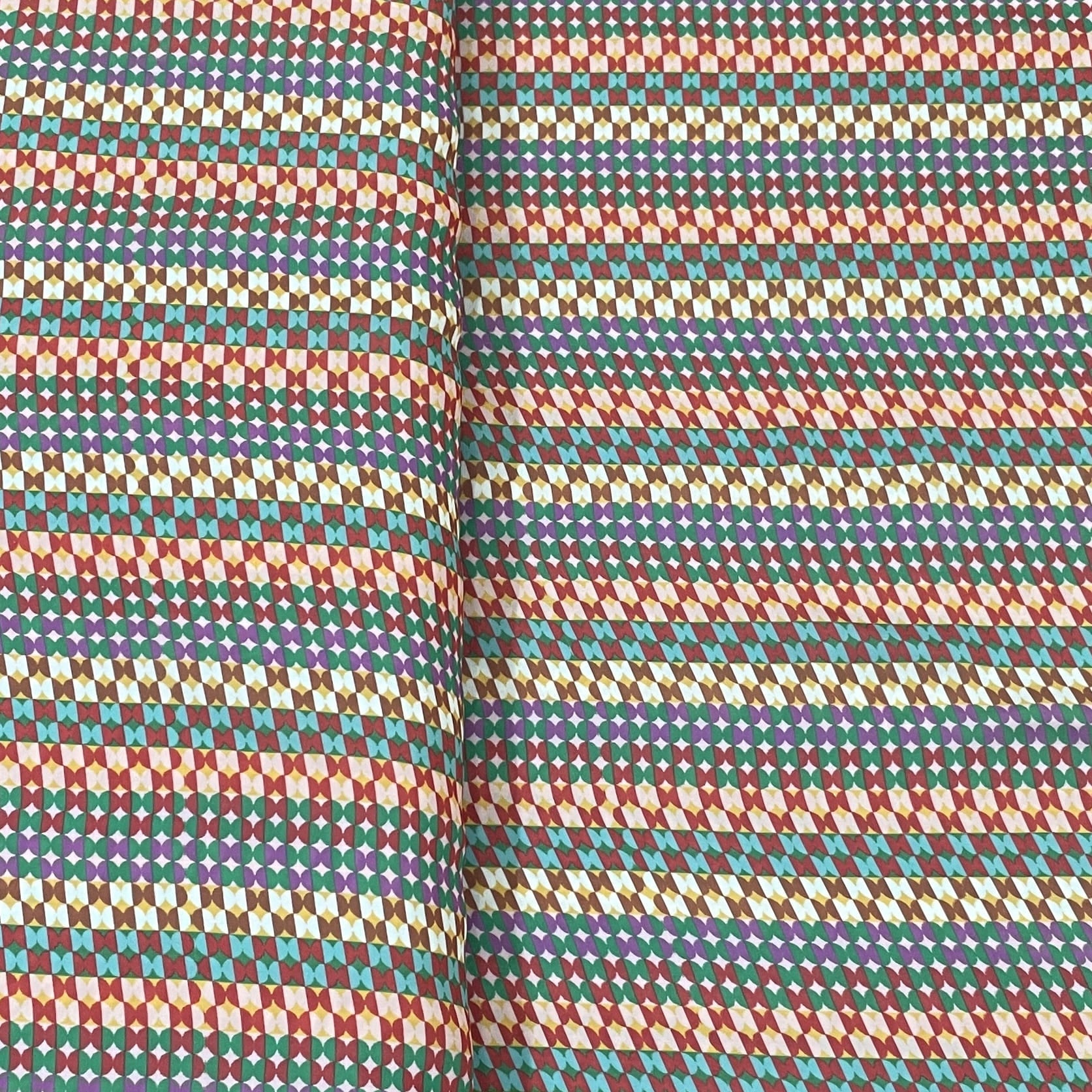 Classic Multicolor Traditional Print Armani Satin Fabric