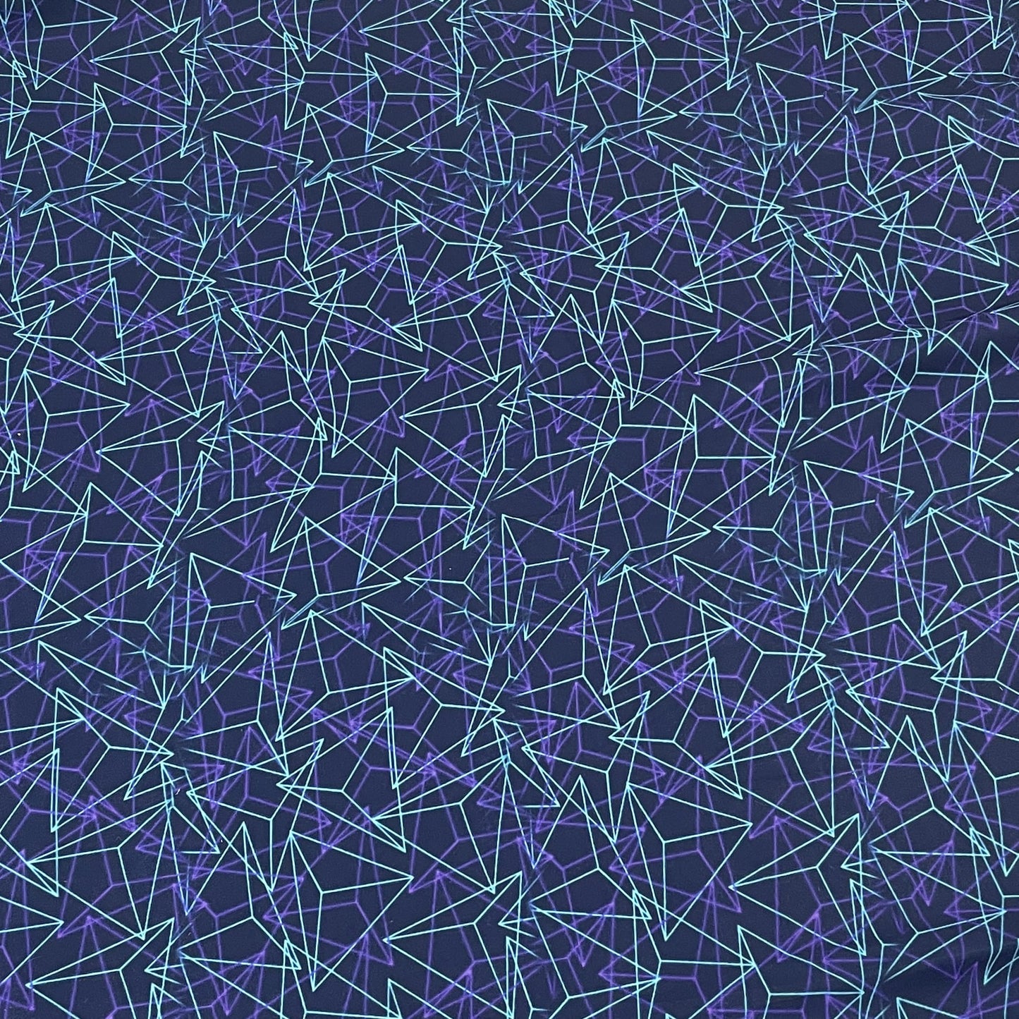 Classic Black Geometrical Print Armani Satin Fabric