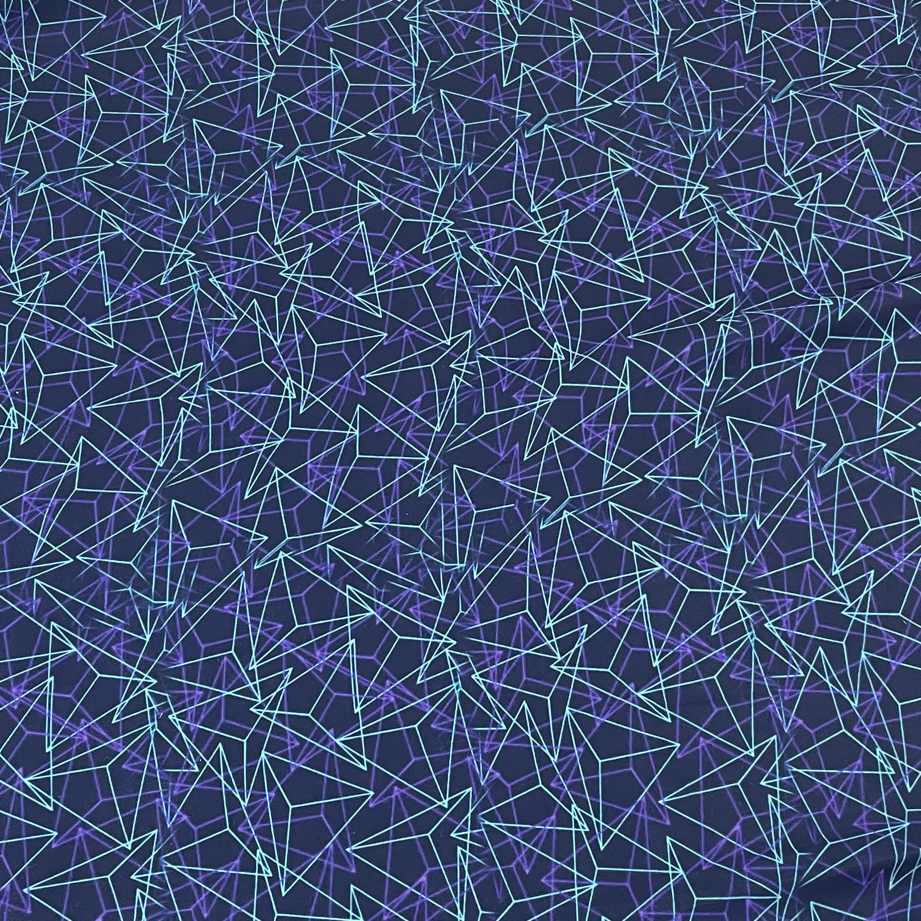 Classic Black Geometrical Print Armani Satin Fabric