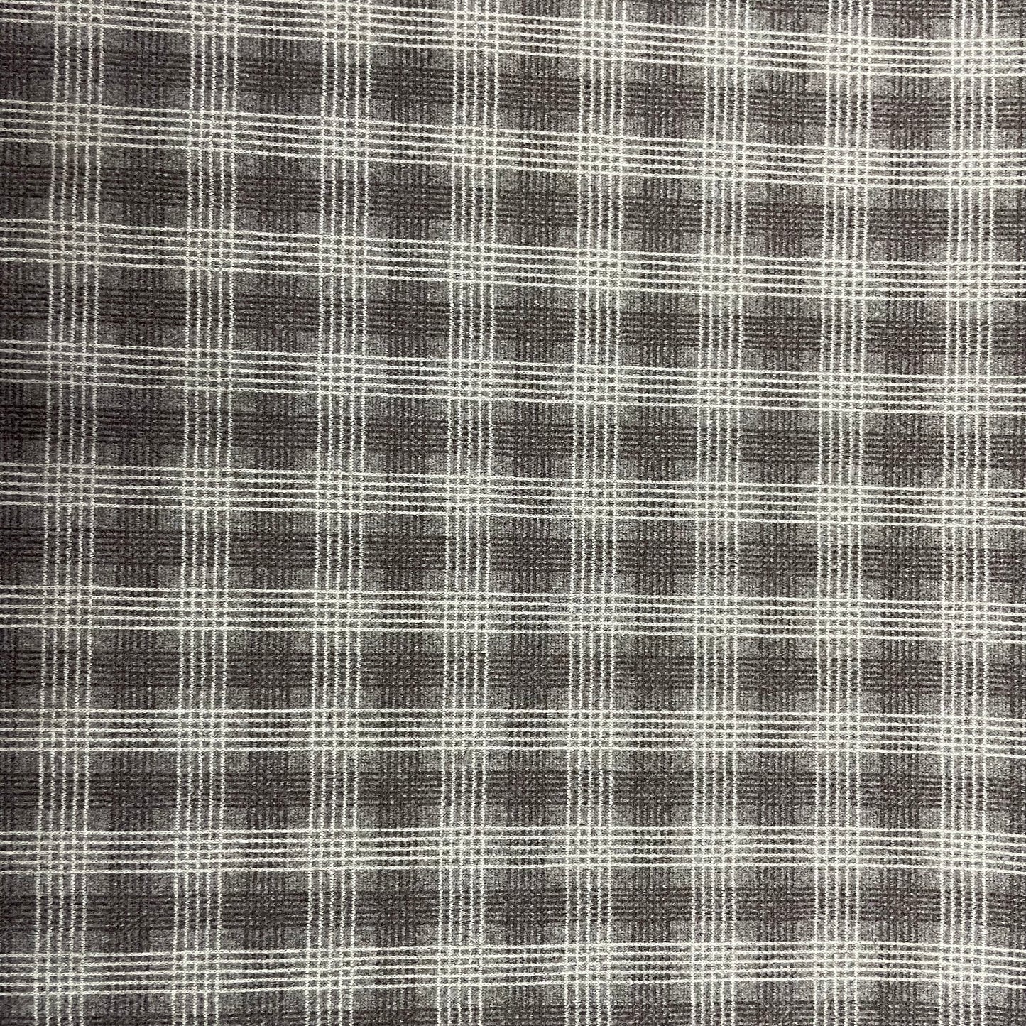Brown & White checks Tweed Woollen Fabric - TradeUNO