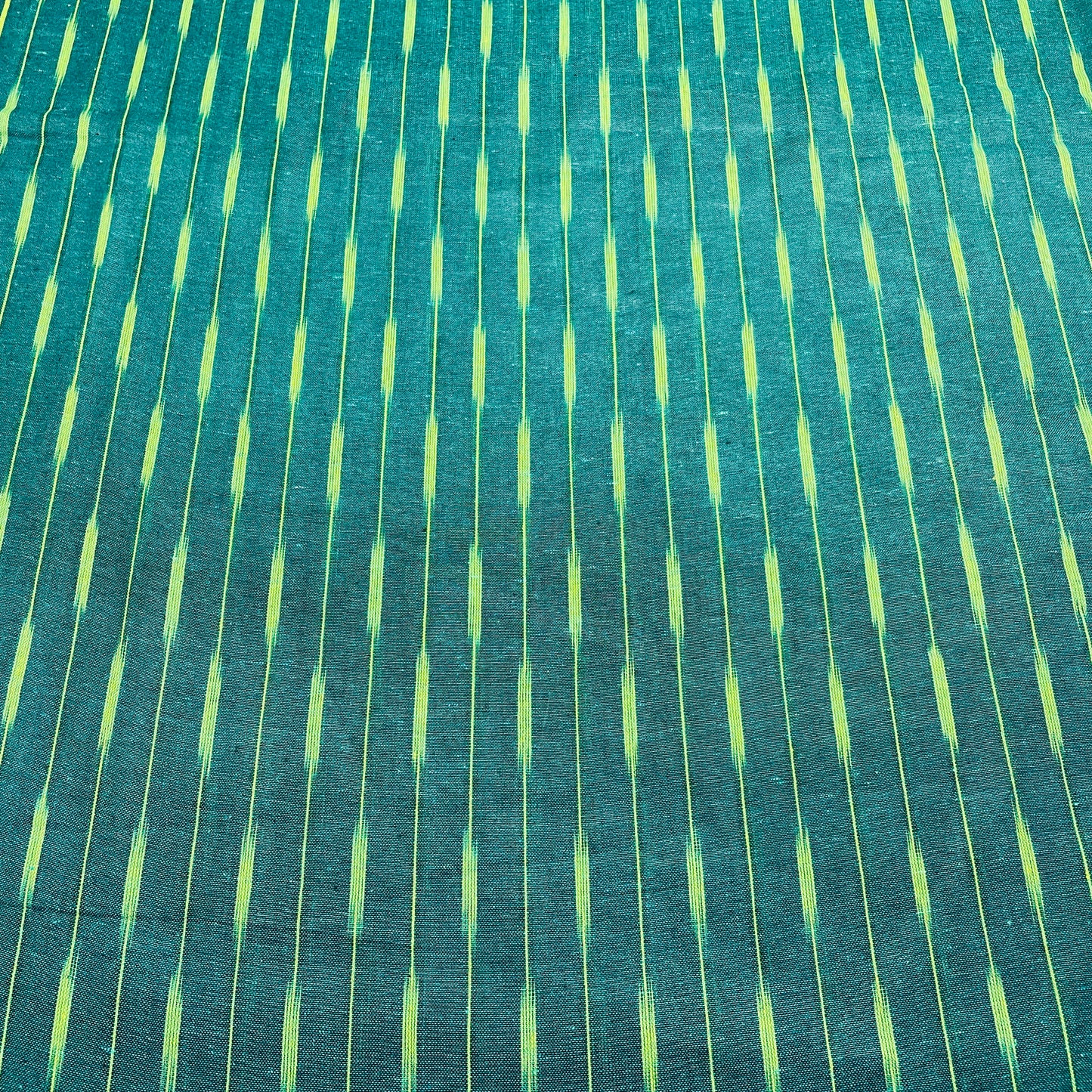 Dark Green & Green Ikkat Cotton Fabric - TradeUNO