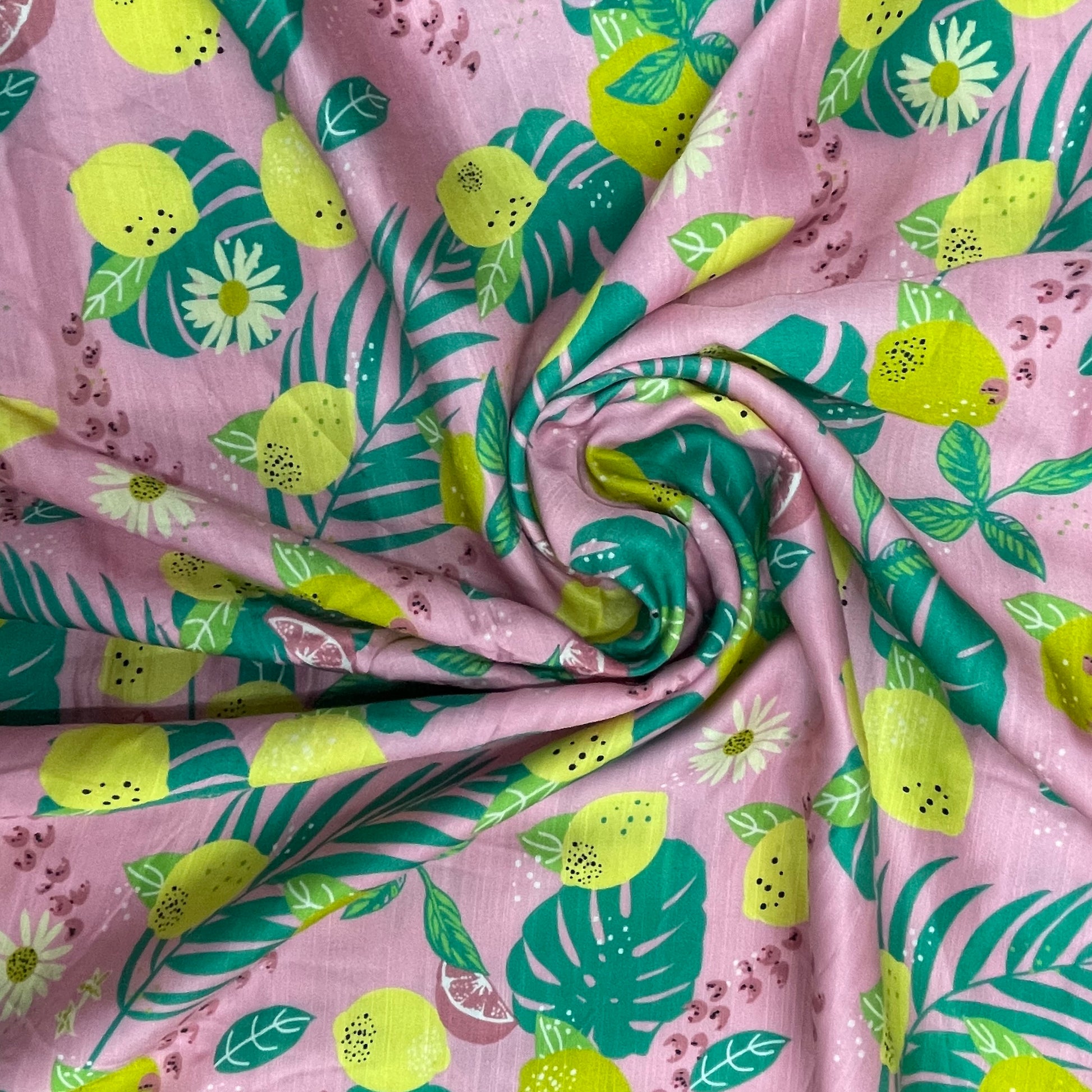 Pink Color Kid Print Viscose Fabric - TradeUNO