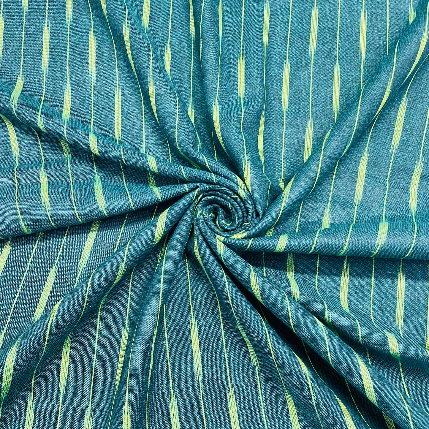 Dark Green & Green Ikkat Cotton Fabric - TradeUNO