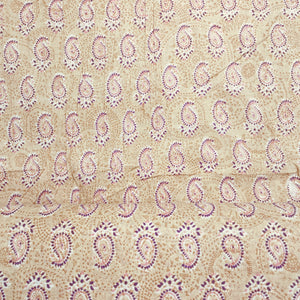 Cream & Pink Geometerical Print Cotton Fabric TU-8604 - TradeUNO