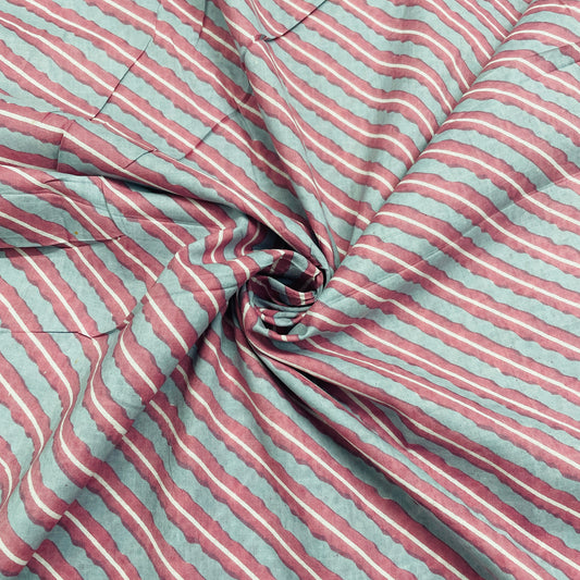 Grey & Purple Lehriya Print Cotton Fabric