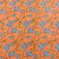 Salmon Pink & Blue Floral Print Cotton Fabric - TradeUNO