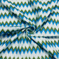 Green & Multicolor Chevron Print Cotton Fabric - TradeUNO
