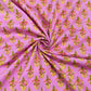 Baby Pink & Yellow Floral Print Cotton Fabric - TradeUNO