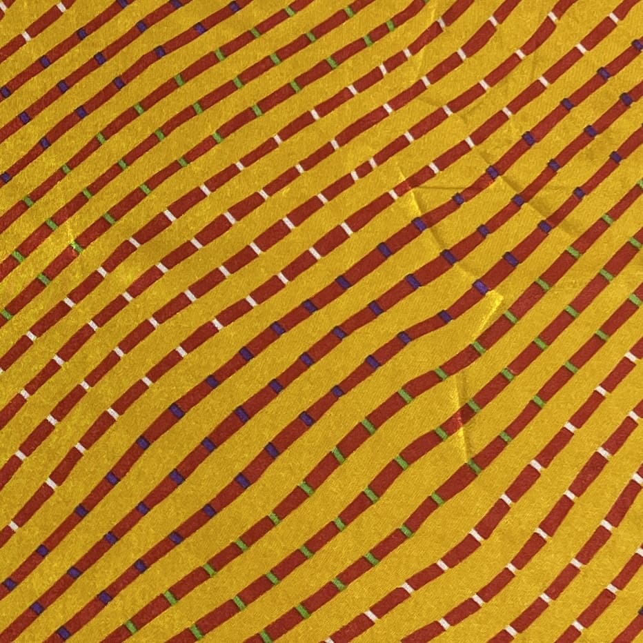 Premium Yellow Lehariya Print Satin Fabric