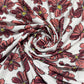 Premium White Orange Floral Print Crepe Fabric