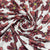 Premium White Orange Floral Print Crepe Fabric