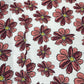 Premium White Orange Floral Print Crepe Fabric