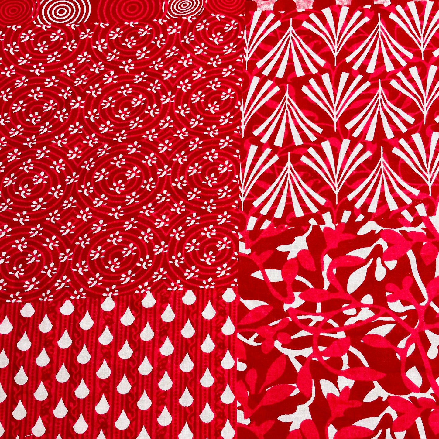 Red Geometerical Print Cotton Fabric TU-8602 - TradeUNO