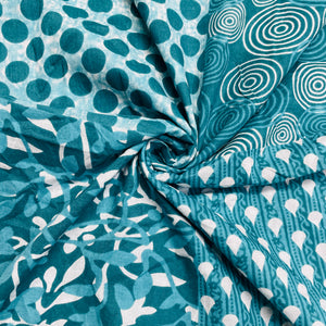 Green Geometerical Print Cotton Fabric - TradeUNO