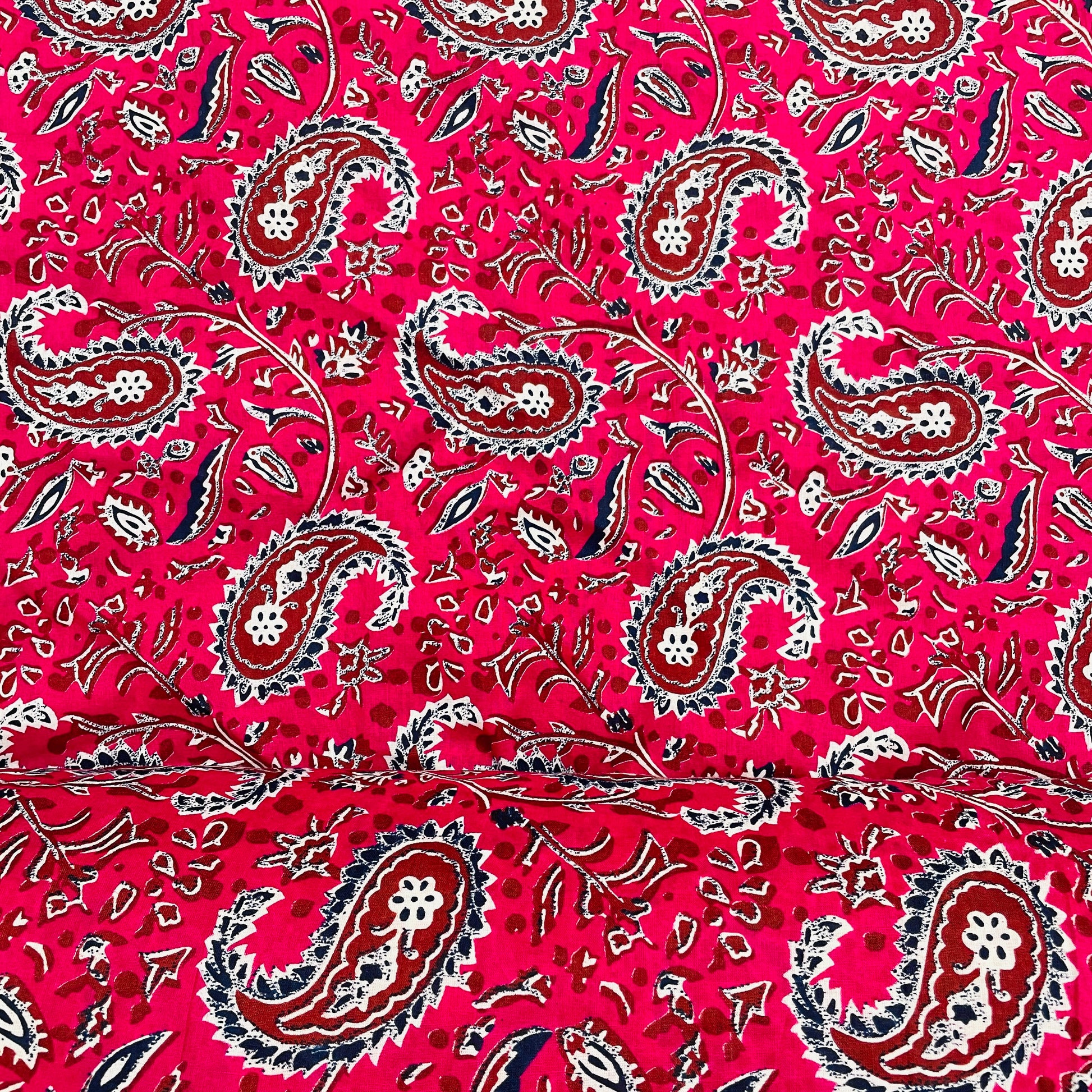 Pink & Red Paisley Print Cotton Fabric – TradeUNO Fabrics