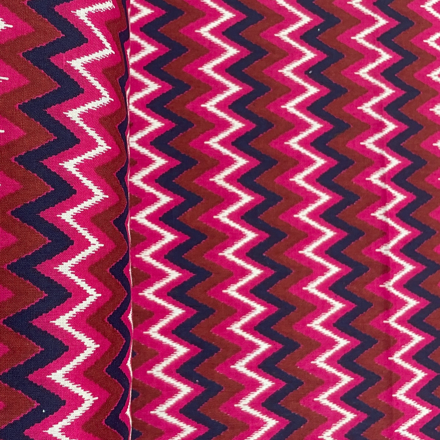 Maroon & Multicolor Chevron Print Cotton Fabric - TradeUNO