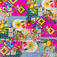 Pink & Multicolor Traditional Crepe fabric - TradeUNO