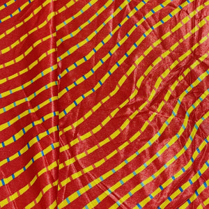 Premium Red Leheriya Print Satin Fabric