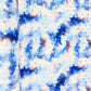 White & Blue Tie & Dye Sequence Thread Embroidery Blended Cotton Fabri - TradeUNO