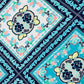 Green & Multicolor Traditional Print Moss Crepe Fabric - TradeUNO