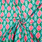 Green & Pink Handblock Print Mulmul Fabric - TradeUNO