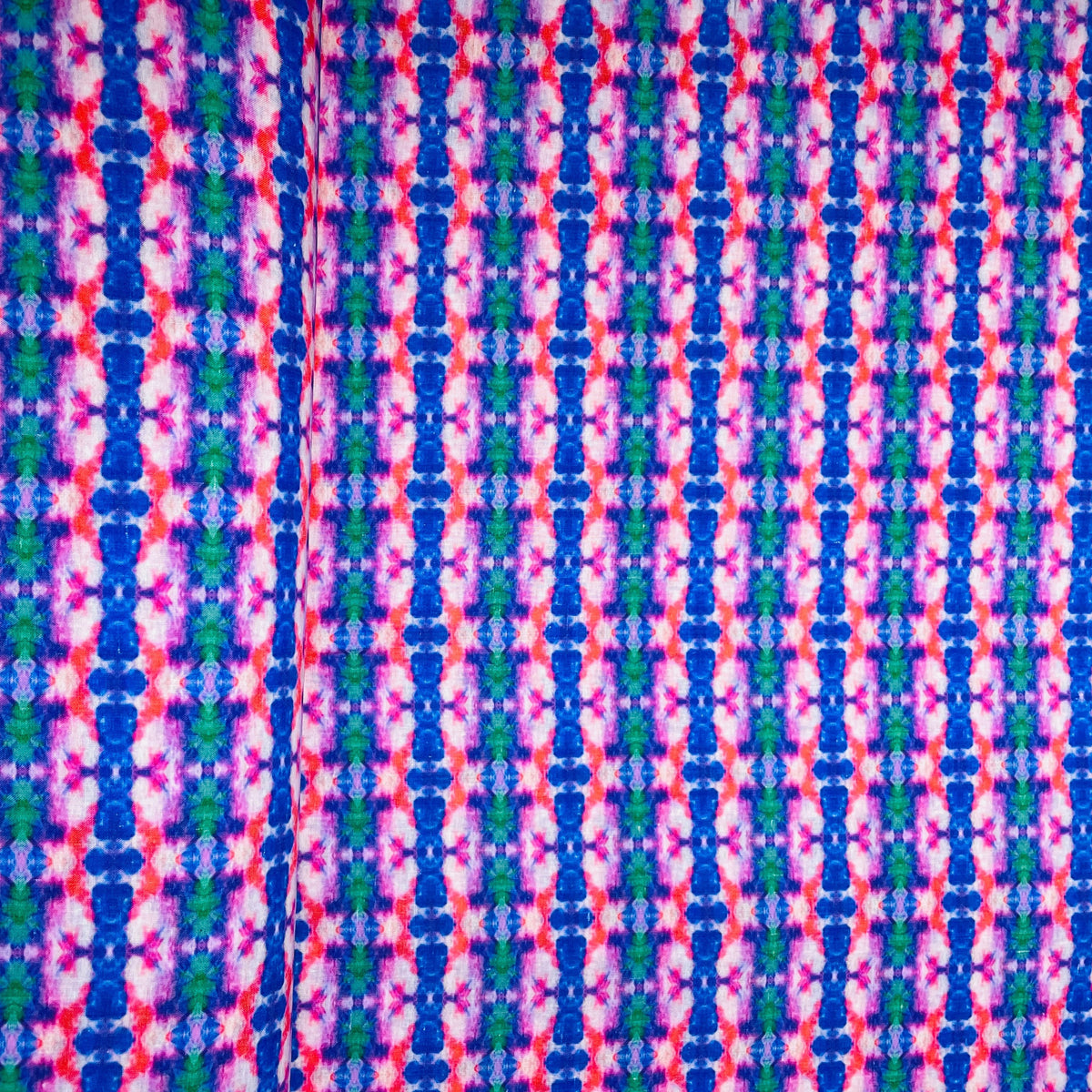 Purple & Multicolor Geometerical Print Mulmul Fabric - TradeUNO
