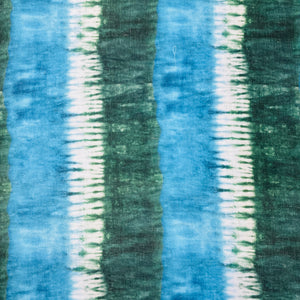 Green & Blue Tie & Dye Print Mulmul Fabric - TradeUNO
