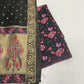 Classic Black Floral  Chanderi Suit Set With Dupatta