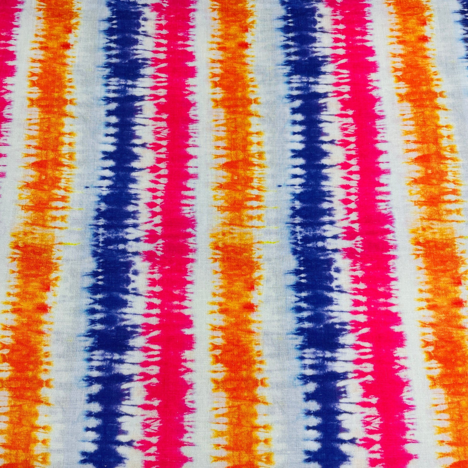 Multicolor Tie & Dye Print Mulmul Fabric - TradeUNO