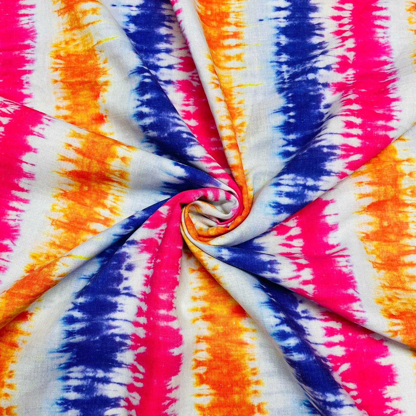Multicolor Tie & Dye Print Mulmul Fabric - TradeUNO